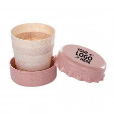 Wheat Telescopic Foldable Cup with Lid
